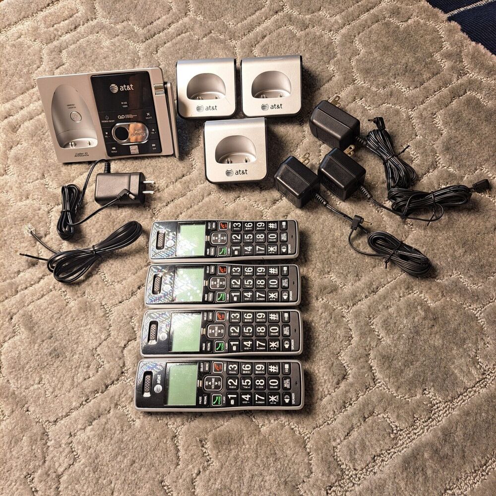 AT&T CL82463 Handset Cordless Answering System WITH Caller ID 4 Phones